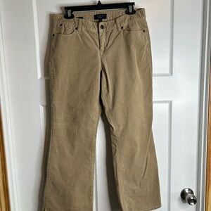 Talbots Women’s 12P Beige Corduroy Pants Signature Boot Cut 6443